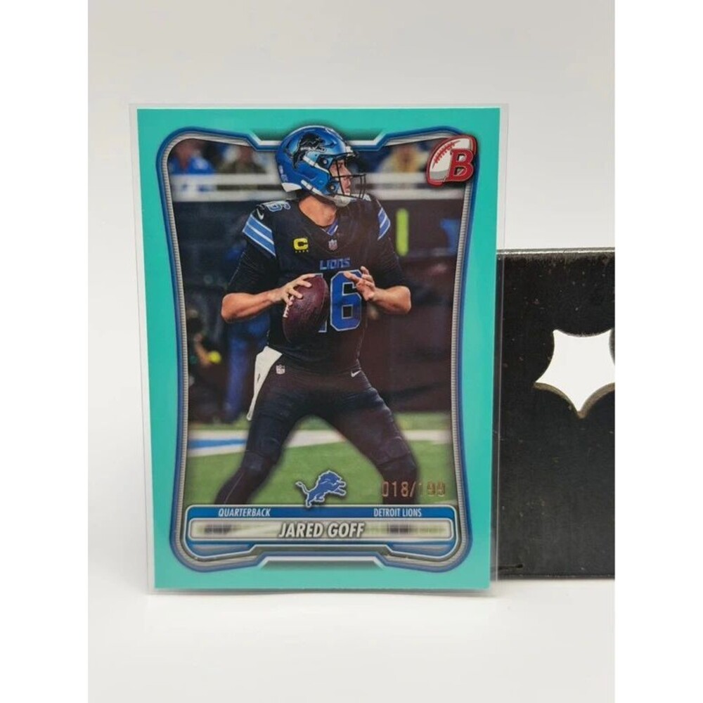 2026 Bowman Chrome Jared Goff Aqua Refractor 018/199 Lions #31